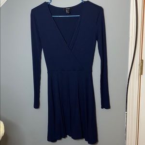 Navy Blue V-Neck Dress